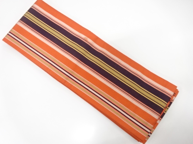 本場筑前博多縞模様織出し半幅帯